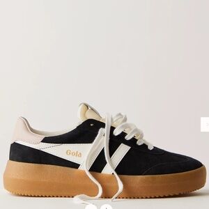 Gola Women’s Black and White Sneakers with Gum Sole
